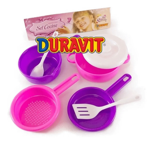 Set De Cocina De 7 Piezas Duravit Color Violeta Y Rosa 612