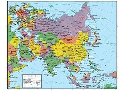 Swiftmaps Asia Wall Map Geopolitical Edition (laminado 24x30