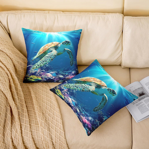 Sea Turtle Throw Pillow Covers 24 «x24» 1pcs Ocean Re...