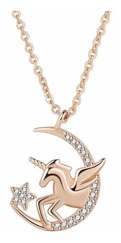 Collar Unicornio Regalo Luna Amor Mamá Amiga Swarovsky Eleme