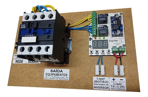 Imagem 5 de 6 de Quadro Automação Sistema Solar Liga Desliga Inversor 32a 110