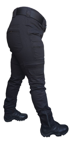 Pantalón Táctico Aviador Strech Corte De Dama Color Negro