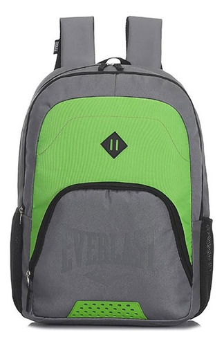 Mochila Escolar Everlast 16291 Color Verde Diseño Liso