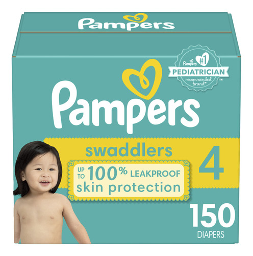 Paales Para Beb Tamao 4, 150 Unidades  Pampers Swaddlers