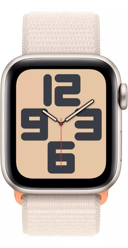 Apple Watch SE GPS (2da Gen) • Caja de aluminio blanco estelar de 44 mm • Correa loop deportiva blanco estelar - Distribuidor Autorizado