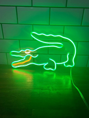 Cartel Neon Led Luminoso Lacoste Casa De Deportes