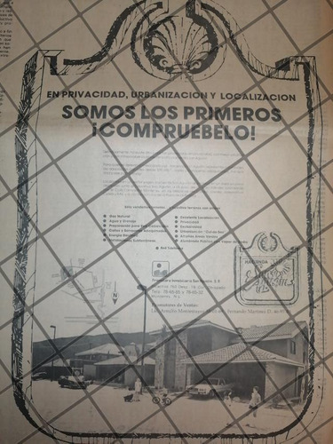 Cartel Publicitario Retro Col. Hacienda San Agustin 1984 N.l