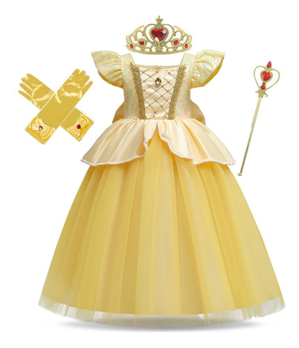 Vestido De Cumpleaños De Bella Princesa For Niña, Halloween