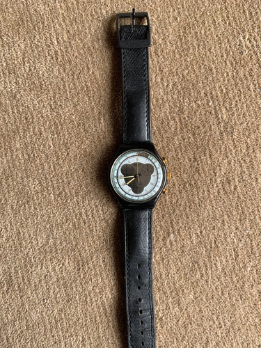 Relogio Swatch, Cronografico,anos 90, Otimo Estado,pul.couro