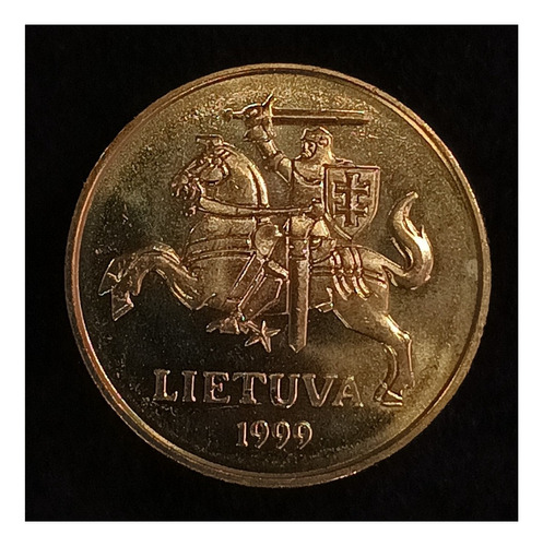 Lituania 50 Centu 1999 Sin Circular Km 108 Caballero