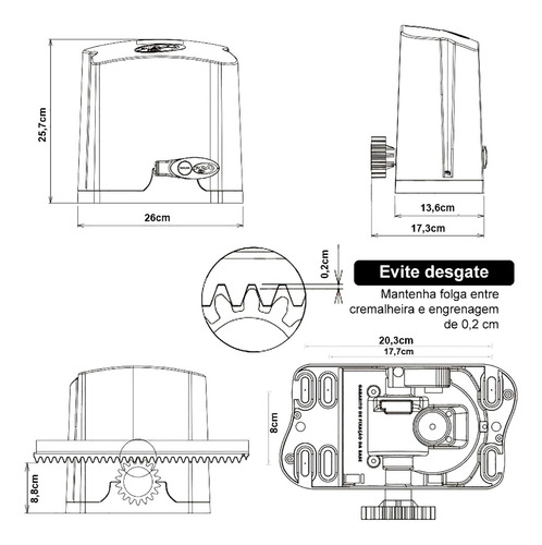 Imagem 7 de 9 de Kit Motor Ppa Dz Rio Jet Flex 3m Portão Eletrônico 500kg