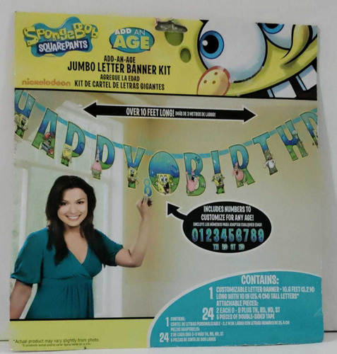 Letrero Feliz Cumpleaños Bob Esponja Spongebob Original