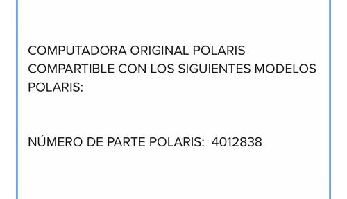 Ecu Computadora Original Polaris 4012838 Rzr Ranger Sportman