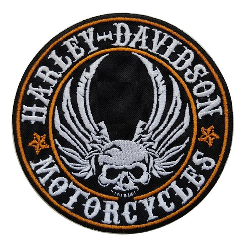 Parche Bordado Harley Davidson Calavera Con Alas Motorcycle