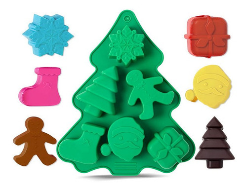 Molde Silicón Navidad Reposteria Santa Arbol Decorar Glob