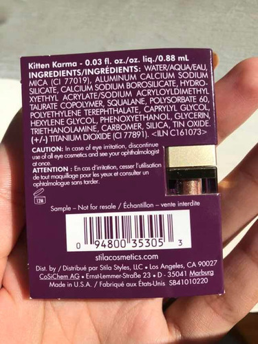 Stila Kitten Karma Sombra Líquida Glitter Mini Importado