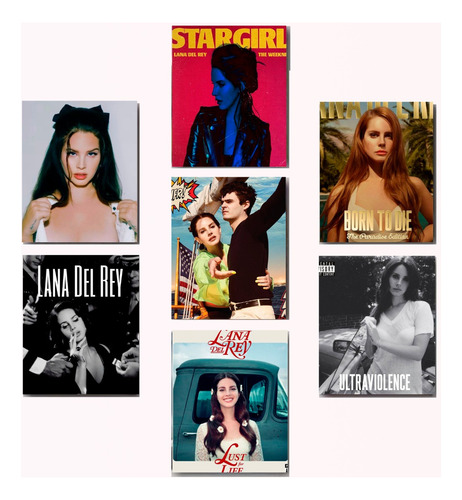 Cuadros Decorativos Lana Del Rey Discografia Album 7 Piezas 
