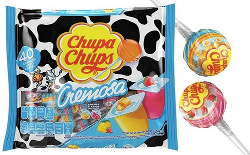 Chupa Chups Paleta Yogurt Sabor Fresa Y Mango Dulce 40 Pieza