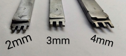 Imagen 2 de 3 de Herramienta Tenedor Marcador Puntadas Cuero 5 Mm 2 Dientes