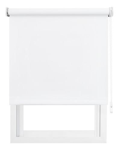 Cortina Roller Blackout 170x170 Rockinroll Blanco Black Out 100% Bloqueante Solar, Facil Instalacion, Tela Pvc Resistente, Aislante Termico Y Acustico, Soportes Metalicos