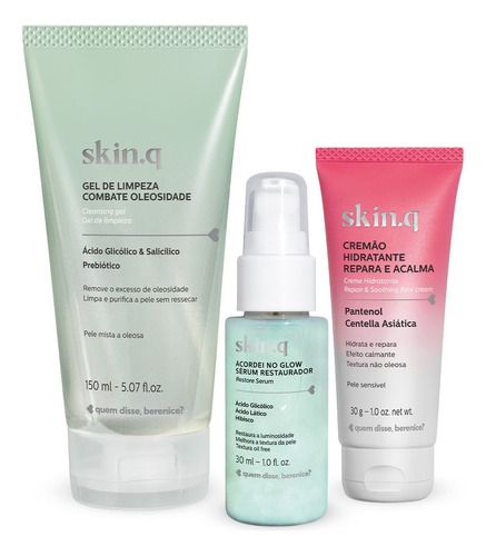 Kit Qdb Cuidado Facial Skin.q (3 Itens) Momento de aplicação Dia/Noite Tipo de pele Mista