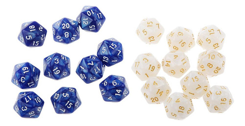 20pcs D20 Dados Poliédricos De 2 Colores Para Enseñanza De