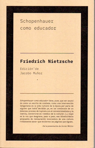 Schopenhauer Como Educador Friedrich Nietzsche Bn