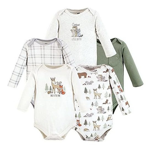 Hudson Baby Unisex Baby Cotton Long-sleeve Bodysuits 4g582