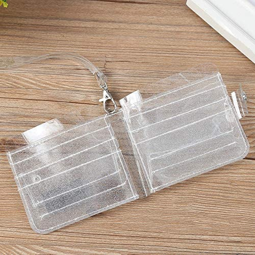 Cartera Transparente Para Mujer, Monedero Plegable Con Cordó