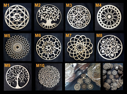 50 Mandalas Fibrofacil Corte Láser - 5 Cmts.