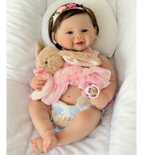 Bebê Reborn Olhos Abertos Corpo Silicone Macio Banho Doll