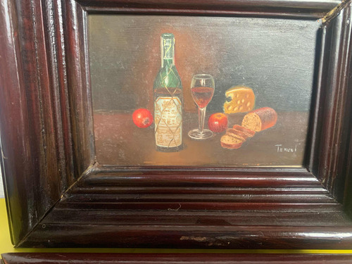 Dos Pinturas Bodegones Al Óleo De Teruel Vintage (Usado)