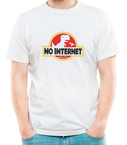 Imagen 2 de 6 de Remera No Internet Dinosaurio Hombre Mujer Niños