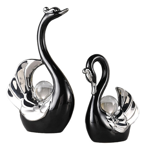 Figuras De Cisne, Escultura, Regalo De Negro