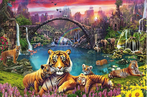 Tigers In Paradise  Rompecabezas De 3000 Piezas Para Ad...