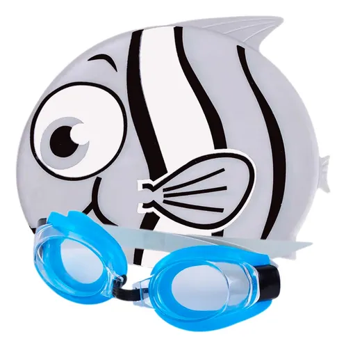 Set Niños Natación Kit Gafas + Gorro Pez Silicona