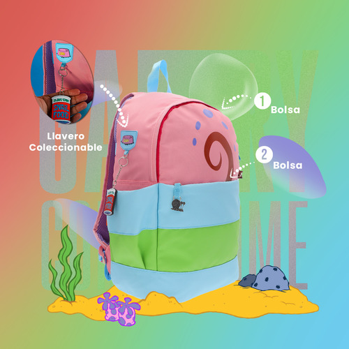 Mochila Bob Esponja Gary Reforzada Porta Notebook
