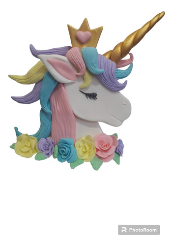 Adorno Torta Unicornio Topers Porcelana Fria 