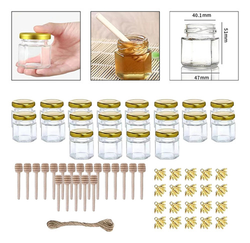 20 Mielera Tarros De Cristal Pequeños Para Miel Recuerdos