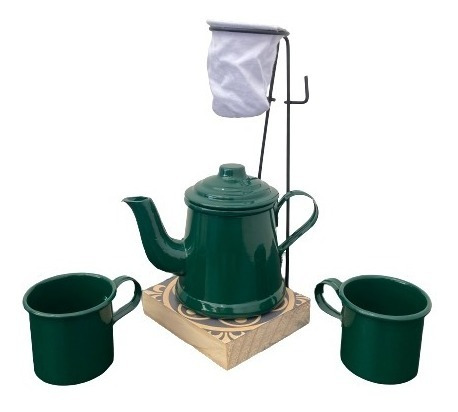 Kit 25 Mini Coador Café Gourmet Bule 2 Canecas 90ml