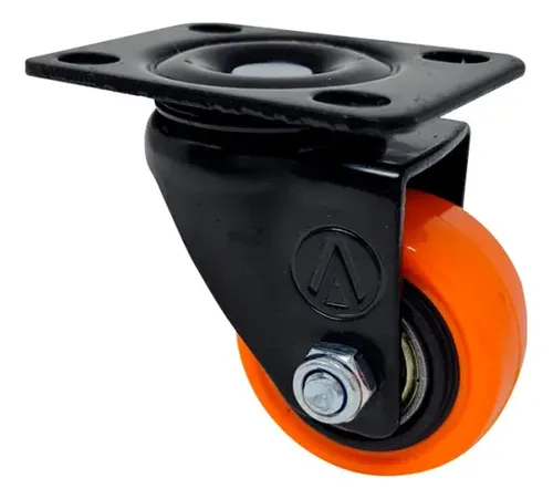Rodizio Giratorio Pvc 3 Polegadas Laranja Capac 80kg Ajax