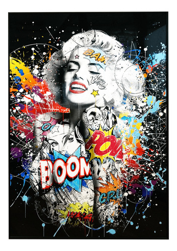 Cuadro Pop Art Marilyn Monroe Marco De Aluminio 120 X 80 Cm