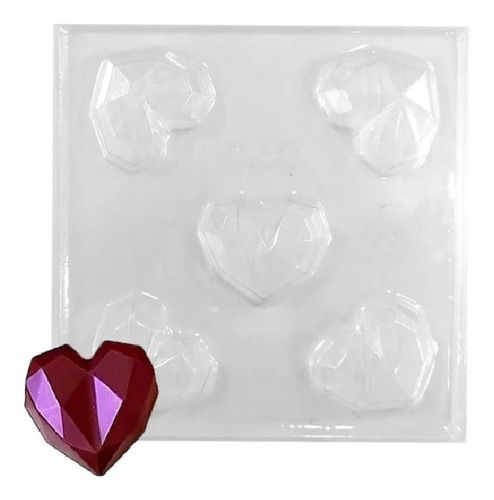 Molde Bombon Corazon Diamante Pack X 5 Un - La Repostera