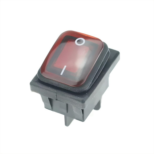 Interruptor Rocker Rojo Ip67 34 X 26mm 4pin 10a, 20a, Ac, Dc