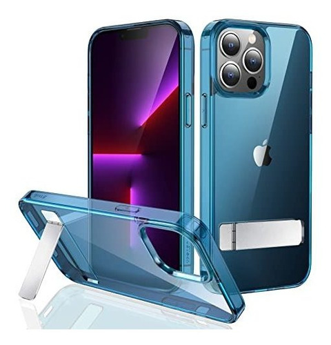 Funda Para iPhone 13 Pro Color Azul Marino Con Soporte