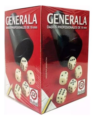 Juego De Mesa Generala Dados 19mm Ruibal 1160