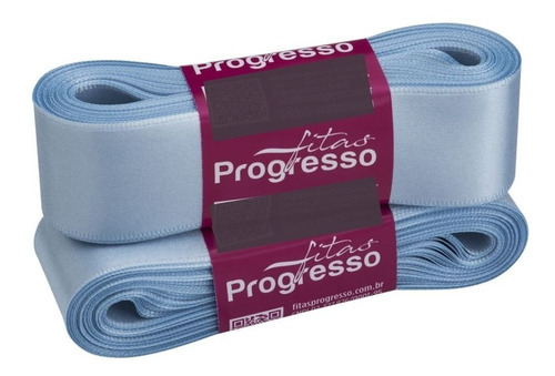 Fita Cetim Nº7 30 Mm 10 Metros Progresso Cor 212 - Azul Bebê