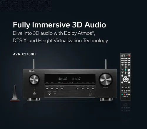 Receptor Av Denon Avr-x1700h De 7,2 Canais 80w Hdmi Preto 127v