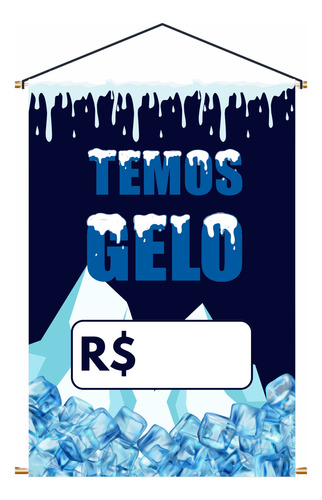 Banner Divulgação Temos Gelo 30x50cm