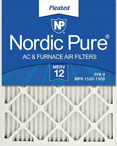 Nordic Pure 16x20x1m12-2 Merv 12 Ac Furnace Filter Pleated
